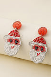 White Christmas Santa Claus Acrylic Earrings