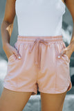 Casual Pockets Elastic Waist Drawstring Shorts