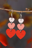 Red Valentines Day Heart Shaped Tiered Dangle Earring