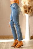 Light Blue Denim Distressed Skinny Jeans