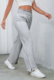 Gray Smocked Waist Pocketed Pants