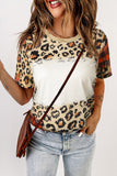 Cheetah Casual Bleached Colorblock T Shirt