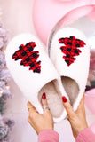 White Fuzzy Tree Pattern Christmas Fashion Home Slippers