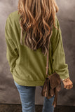 Jungle Green Textured Seamed Drop Sleeve Sweatshirt