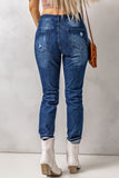 Blue Distressed High Waist Skinny Jeans