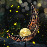 Marisol- Solar Moon Crackle Garden Decor Light