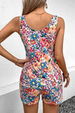 Multicolor Floral Print Tank and Shorts Lounge Set