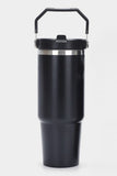 Black 304 Stainless Steel Double Insulated Tumbler with Straw