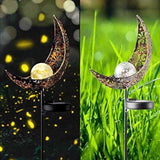 Marisol- Solar Moon Crackle Garden Decor Light