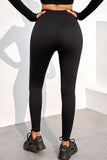Black Drawstring Wide Waistband High Waist Yoga Pants