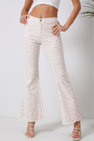 Pink Daisy Bell Bottom Flare Pants