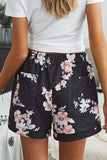 Floral Print Drawstring Elastic Waist Pocketed Shorts