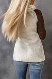 & Beige Colorblock Raglan Sleeve Cowl Neck Sweater - Kevous