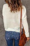 Solid Casual Drop Shoulder Pullover Sweater - Kevous