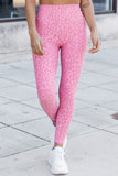 Pink Leopard Print  Ankle-length High Waist Leggings