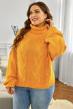 Cuddle Weather Cable Knit Handmade Turtleneck Sweater - Kevous