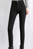 Black Fleece Lining Thermal Skinny Pants