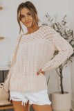 Solid Casual Drop Shoulder Knit Sweater - Kevous