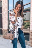 Floral Print Boho Bell Sleeve Open Front Cover Up