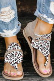 White Leopard Print Flip Flop Sandals