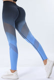 Sky Blue Ombre High Waist Tummy Control Yoga Sports Leggings