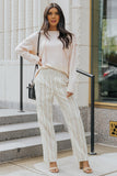 Smocked High Waist Stripe Pants