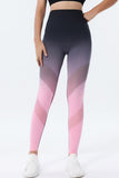 Pink Ombre High Waist Tummy Control Yoga Sports Leggings