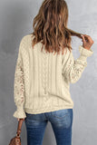 Crochet Lace Cutout Casual Knit Sweater For Women - Kevous