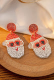 White Christmas Santa Claus Acrylic Earrings