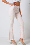 Pink Daisy Bell Bottom Flare Pants