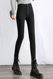 Black Fleece Lining Thermal Skinny Pants