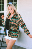 Black Western Colorblock Snap Buttoned Sherpa Jacket