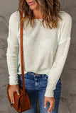 Solid Casual Drop Shoulder Pullover Sweater - Kevous