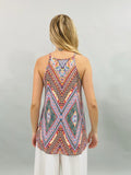 Boho Print Sleeveless Top Kevous