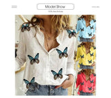 Butterfly Floral Print Top Kevous