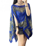 Chiffon Shawl Long Sleeve Blouse Kevous