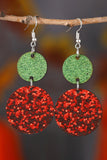 Fiery Red Sequin Round Décor Drop Earrings