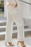 Smocked High Waist Stripe Pants