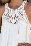 White Lace Crochet Sleeveless Babydoll Top