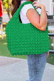Textured Pleated Bubble Shoulder Bag