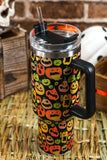 Black Halloween Pumpkins 40oz Stainless Steel Thermos Cup