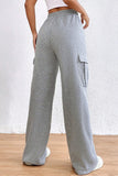 Light Grey Drawstring Waist Cargo Sweatpants