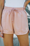 Casual Pockets Elastic Waist Drawstring Shorts