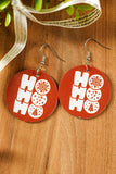 Red Christmas Pattern PU Leather Drop Earrings