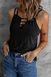 Black Ladder Hollow-out Tank Top