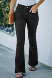 Vintage Casual Pocket Flared Jeans