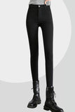 Black Fleece Lining Thermal Skinny Pants