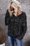 Knit Long Sleeve Hooded Sweater for Women - Kevous