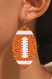 Grapefruit Orange Sequin Rugby Drop Earrings