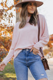 Waffle One Shoulder Long Sleeve Knit Sweater - Kevous